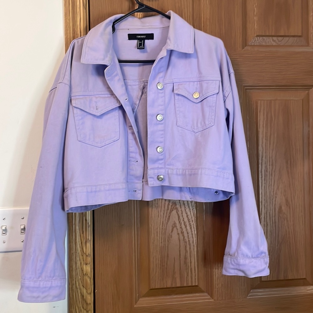 Lavender over sized Jean jacket